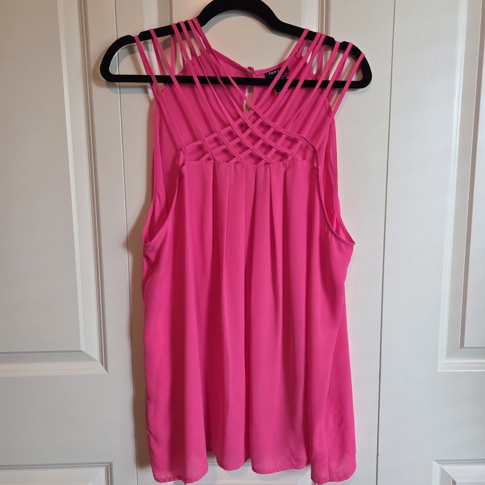 Torrid Strappy Hot Pink Tank Top Torrid Size 1 (14/16)